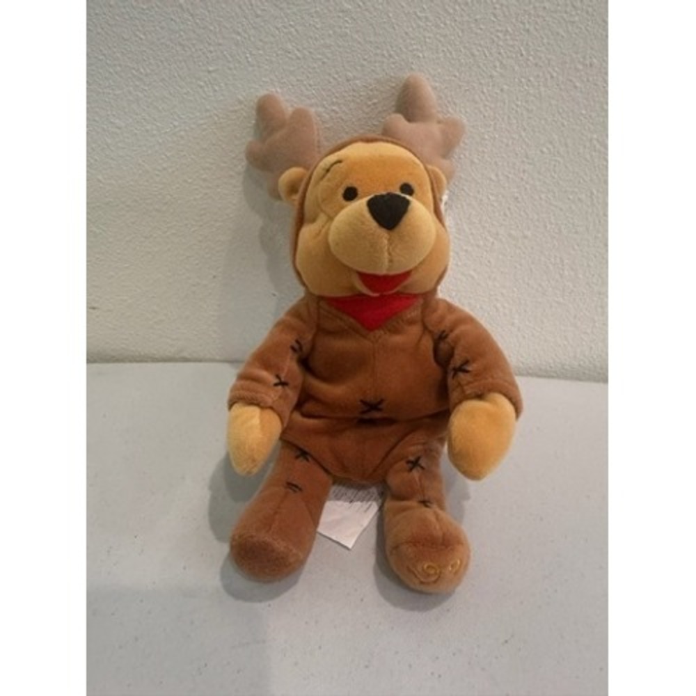 Disney Mouseketoys Winnie the Pooh Reindeer Plush 1999 Mini Bean Bag 8" NWT
